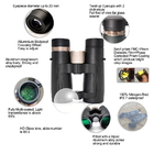 High End ED Lens 10X42 Binoculars Telescope For Professional Optics User